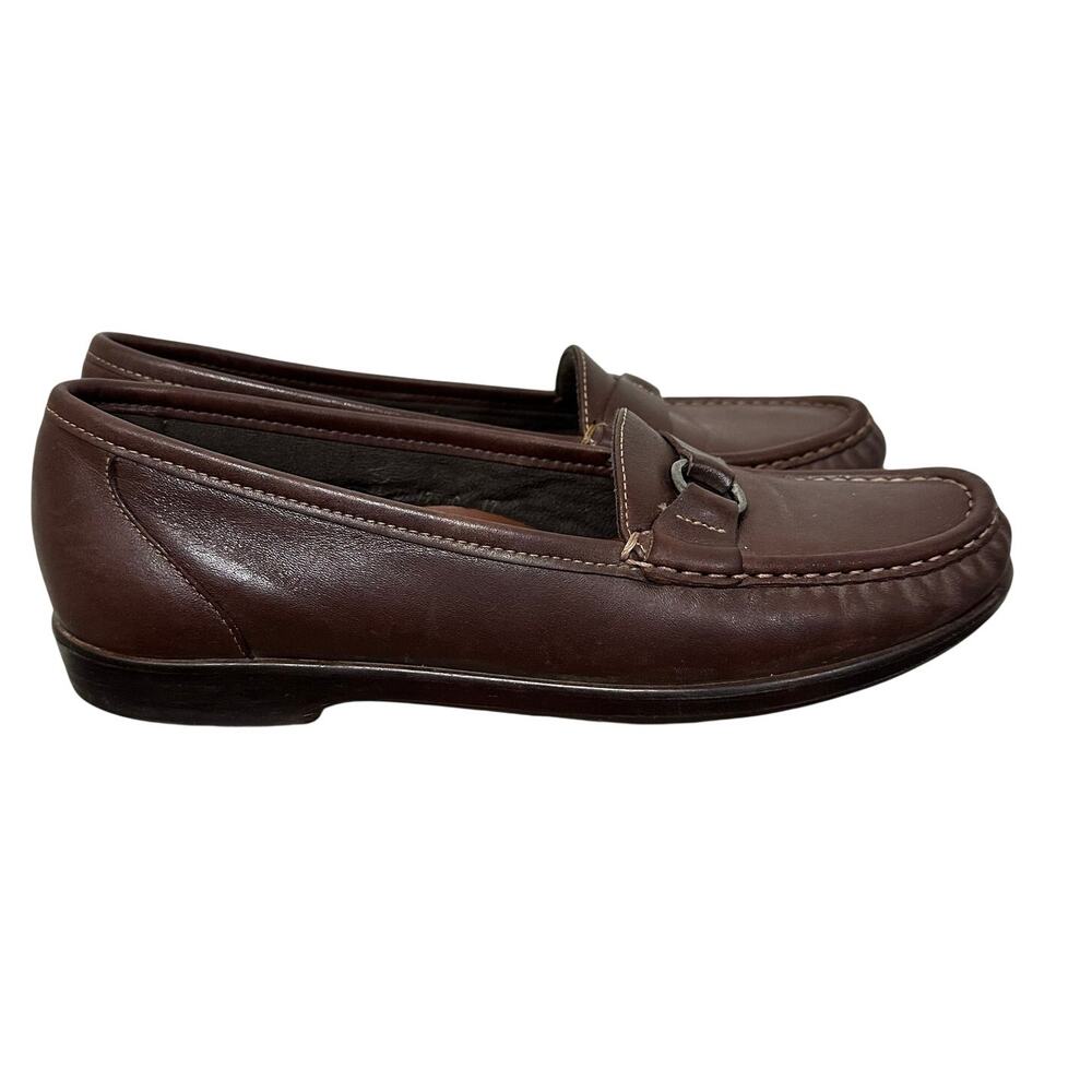 Women's SAS Brown Leather Horsebit Loafers Tripad Comfort Slip-Ons Size 7.5 - Picture 5 of 11